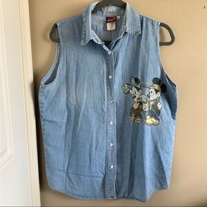 Vintage Disney Jerry Leigh Sleeveless Button Down